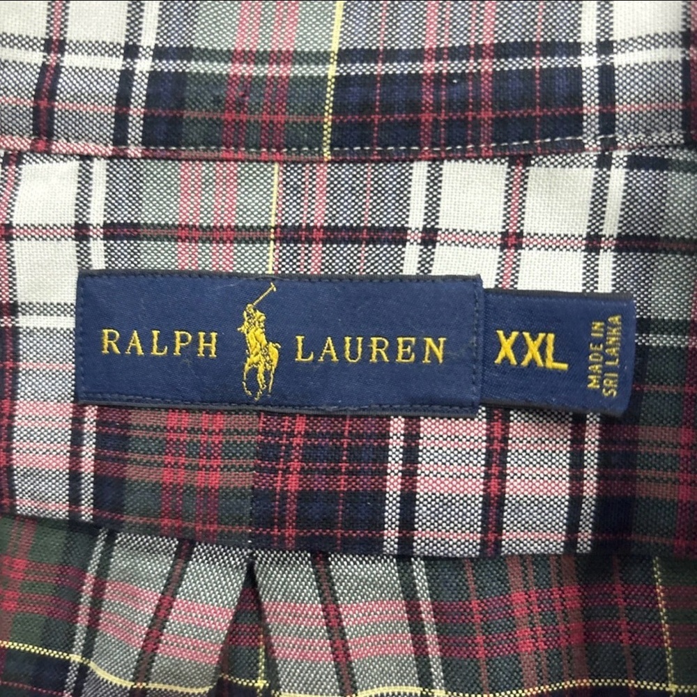 Vintage Polo Ralph Lauren Shirt Men’s Sz XXL Tartan Plaid Button Up 100% Cotton - Picture 3 of 8